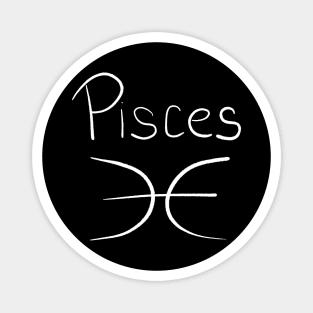Pisces handwritten astrology symbol Magnet